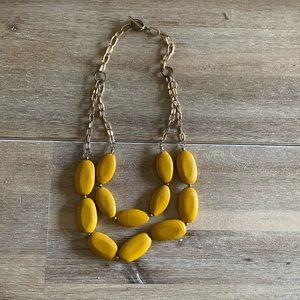 Mustard, yellow two layer beaded necklace